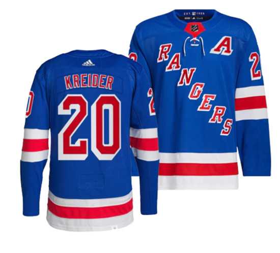 Men%27s New York Rangers #20 Chris Kreider Blue Stitched Jersey Dzhi